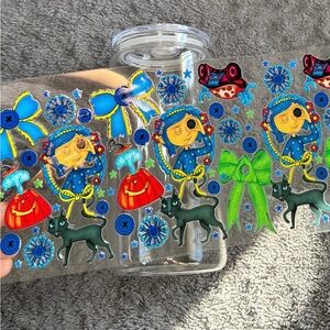 Cartoon graphic ribbon bows  16oz cup